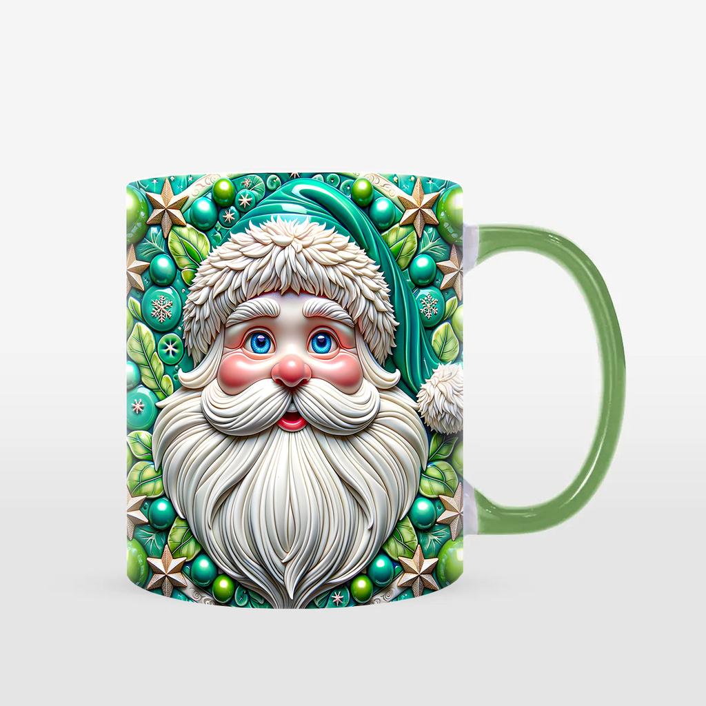 3D Christmas Christmas Santa Claus Ceramic Coffee Mug 2024 Water Cup