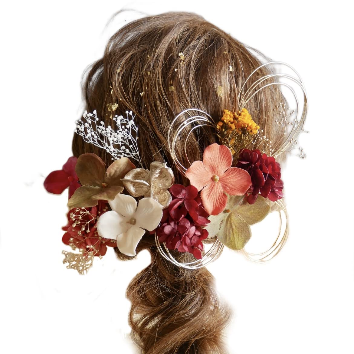 

[Hair Accessory Specialty Shop Bria] Hair Accessory for Coming-of-Age Ceremony, Wedding, Graduation, Shichi-Go-San, and Hakama - Dried Flower Small