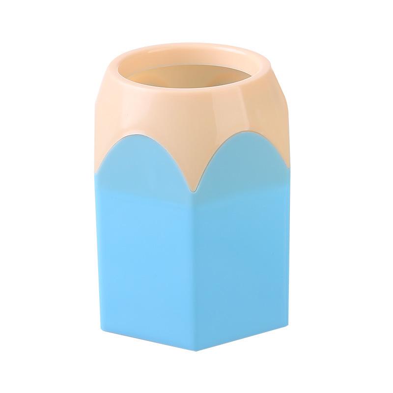 Creative Desktop Pen Holder: Large Capacity Pencil Organizer with Stylish Contrasting Colors for Students and Office Use