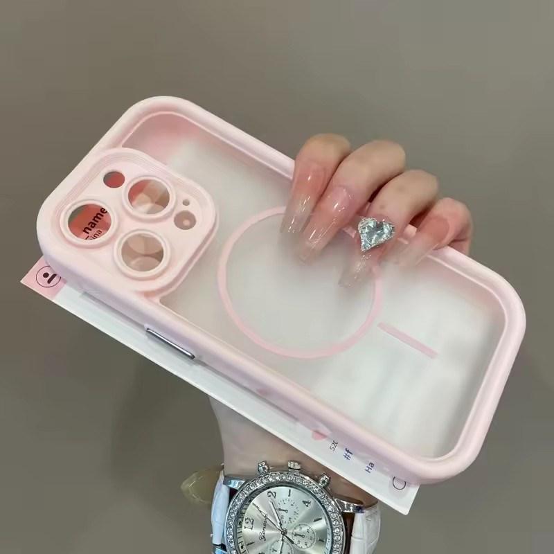 Trendy 2 In 1 Skin Feel Phone Case for iPhone 17air 16 15 14 12 13 Pro Max Plus MagSafe Wireless Charging Shockproof Protection