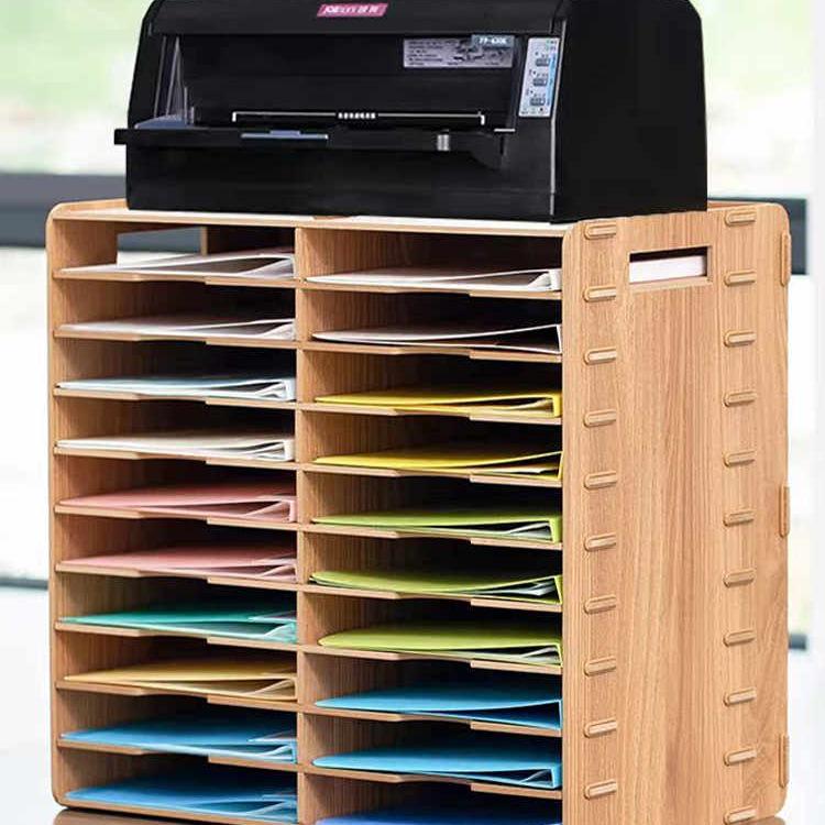 Rack di archiviazione file desktop: Organizzatore in Legno Multi-Strato A4 ad Alta Capacità