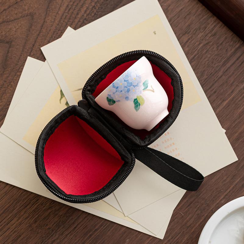 Gourd Ceramic Teacup Chinese Kung Fu Gongfu Teaware Porcelain Tea Cup Handmade Hydrangea Master Tea Cup Drinkware Tea Ceremony