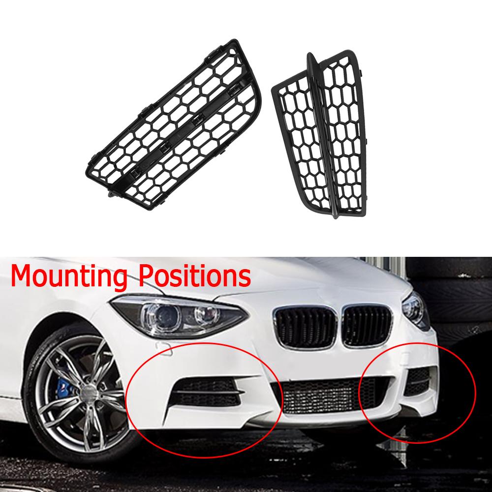1 Pair Car Front Bumper Fog Light Lamp Grille Cover For BMW 1-Series F20 F21 2011 2012 2013 2014 2015 51118053803 51118053804
