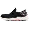 Skechers Go Walk 6 Slip-Ins Flash Technology Fabric Sport Minimalist Low-Top Lifestyle Casual Shoes Women Sneakers Black Pink 124626-BKPK