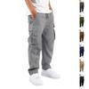 Boys' Elastic Waist Cargo Sweatpants with Multiple Pockets - Loose Fit Casual Jogger Pants for Big Kids