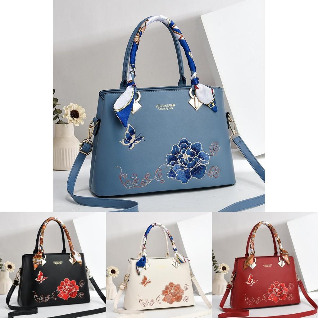 Chic Embroidered Crossbody Purse Modern Trendy Large Capacity Women Handbag