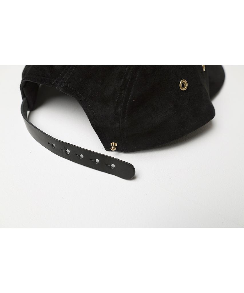 Leulale Handmade Leather Camp Cap - Black