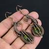 Peridot Earrings Gemstone Jewelry, 999 Copper Wire Wrapped Earrings, Handmade Jewelry Birthstone Earrings, Gift For Him