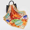Satin Square Scarf for Women Muslim Hijab Elegant Print Silk Neckerchief Shawl Wraps Headband Bag Handle Bandana Islamic Turban