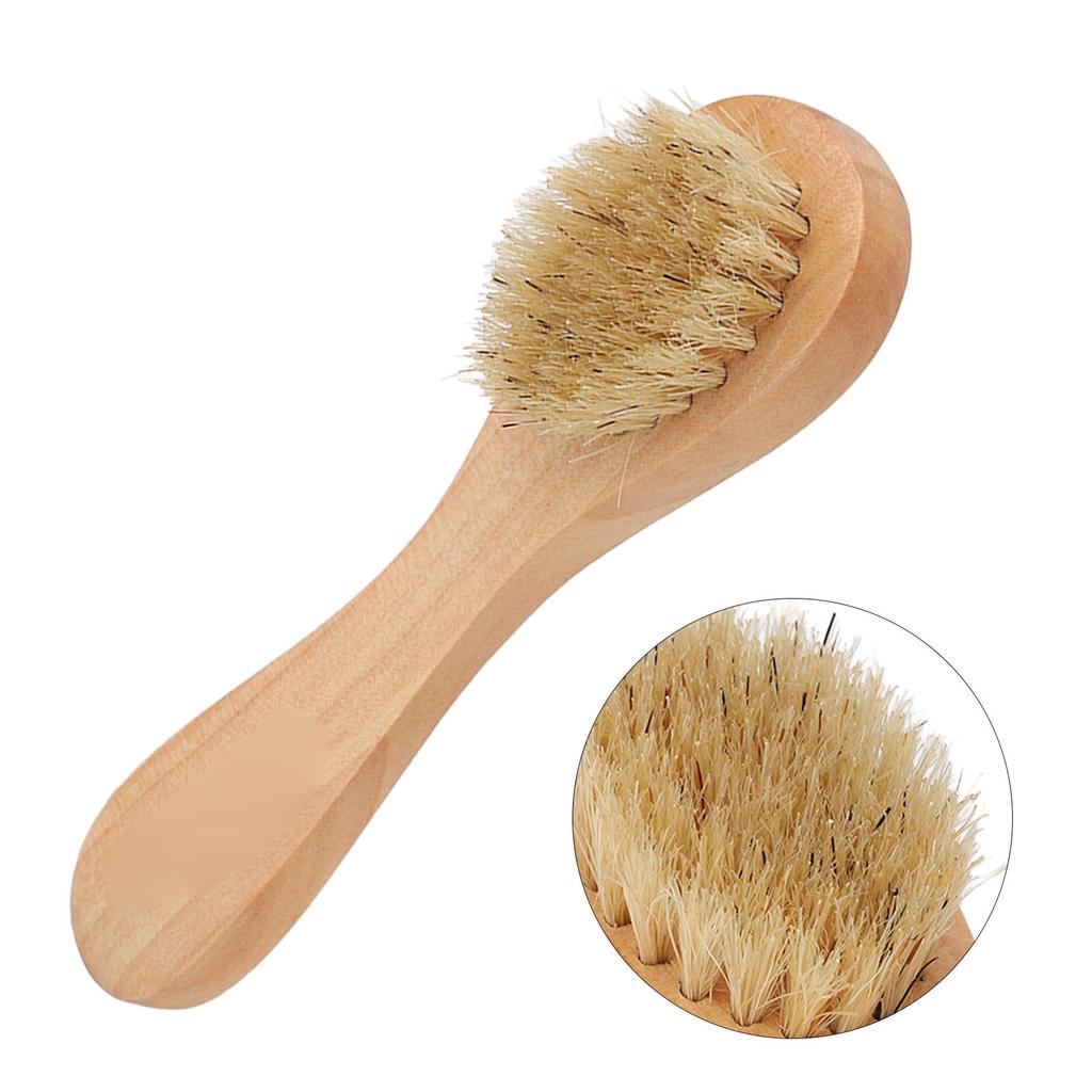 4 szt. Zestaw szczoteczek do złuszczania twarzy Przenośny drewniany uchwyt Miękkie włosie Szczoteczka do masażu i oczyszczania twarzy