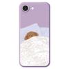 For iPhone 16e Case Cute Sleeping Dog Pattern Printing Straight Edge TPU Phone Back Cover