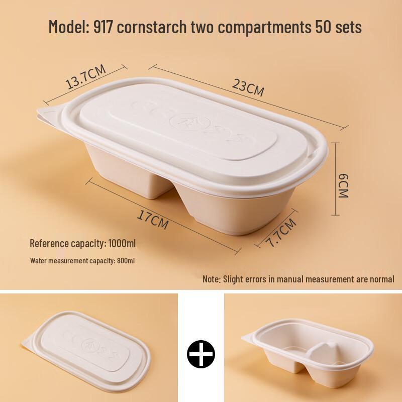 Eco-Friendly Corn Starch Divided Lunch Box