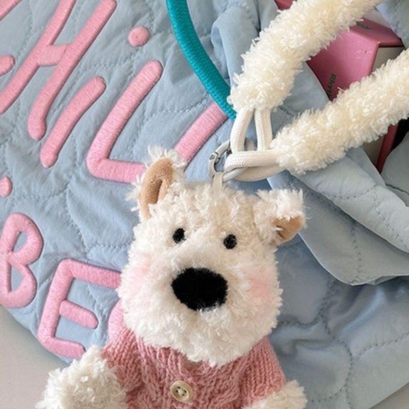 

bookaz [bookaz] Fluffy Rope Puppy Baduki Keychain brown