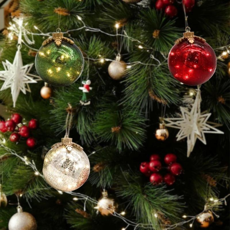 Polyethylene Glycolbattery Operated Shatterproof Plastic Christmas Ornament PEG Texture for Table Festival Decors