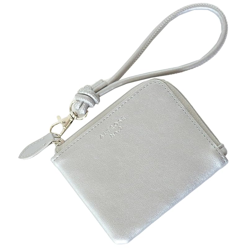 

[Alto Rose] silver mini wallet ladies small wallet compact wallet wallet L-shaped zip Thin lightweight cute Smaller small small size small wallet