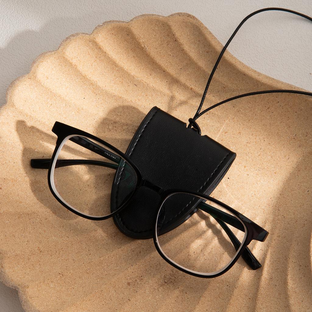 Geometric Neck Glasses Key Leather Bag Necklace Temperament Fashion Collarbone Chain Simple Item Decoration