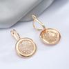 Luxury  Rose Gold Boho Earrings For Women Glossy Metal Flower Dangle Earrings High Quality Daily Fine Jewelry  New