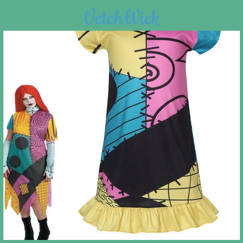 Adorable Kids Sally Cosplay Costume From Nightmare Before Christmas For Spooky Occasions