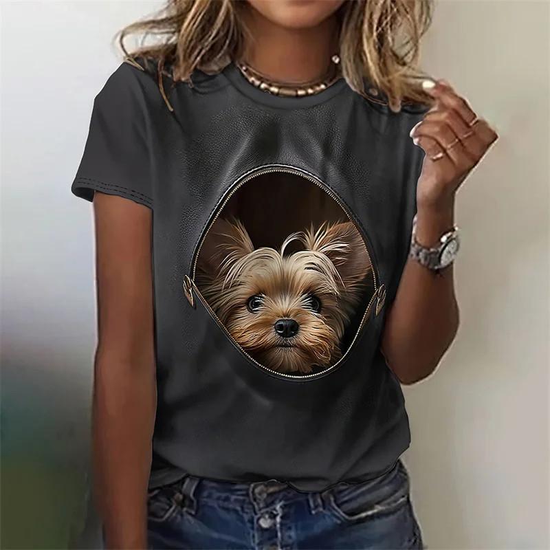 3D-gedrucktes künstlerisches Katzen-T-Shirt für Damen Lustiges Tier Haustier Muster T-Shirts Sommer Freizeit Kurzarm Lockere T-Shirts O-Ausschnitt Oberteile