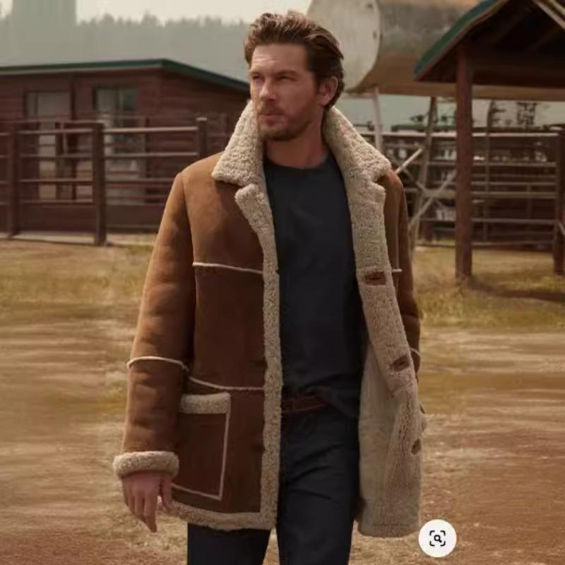 Autumn and Winter Fur All-in-one Men's Coat Imitation Fur Coat Jacket