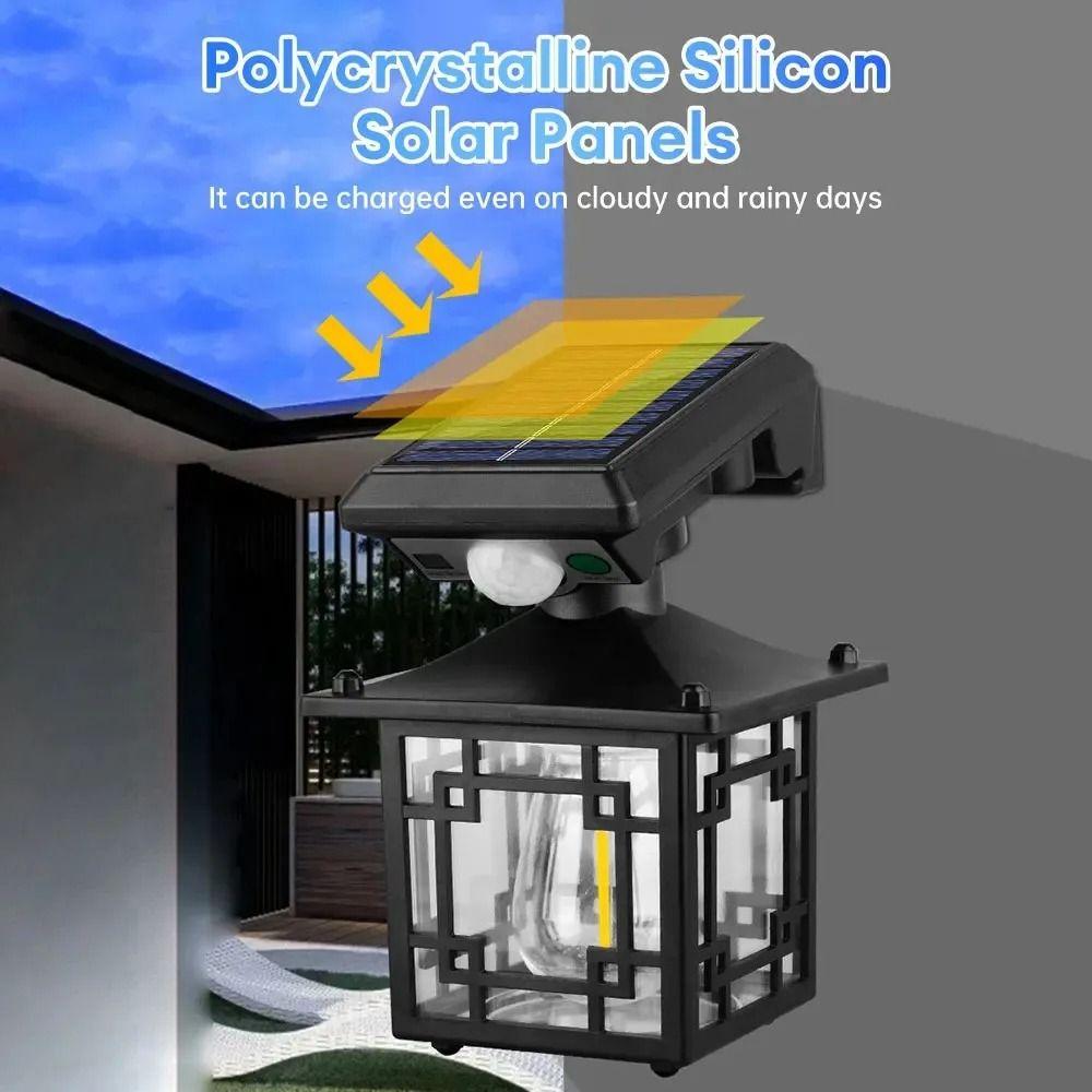 Remote Control Motion Induction Wall Lamp 3 Lighting Modes Solar Street Floodlight  Front Porch