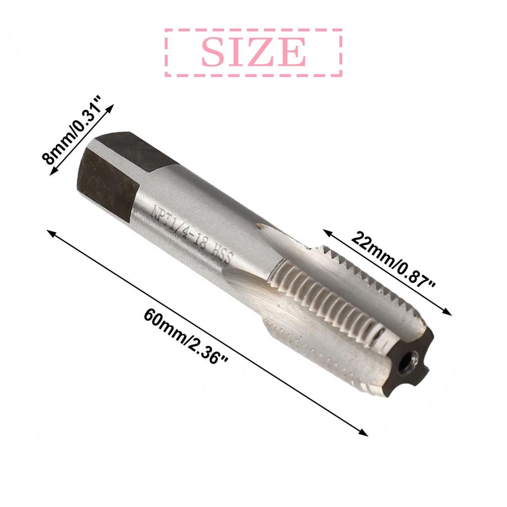 Rohrgewindebohrer Konisch Rohreparatur Ersatz 1/4-18 NPT Silber