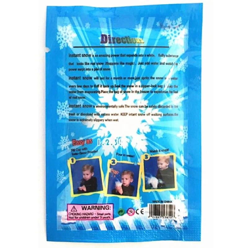10pcs/lots White Snow for Christmas Wedding Fake Magic Instant Snow Fluffy Super Absorbant Decorations