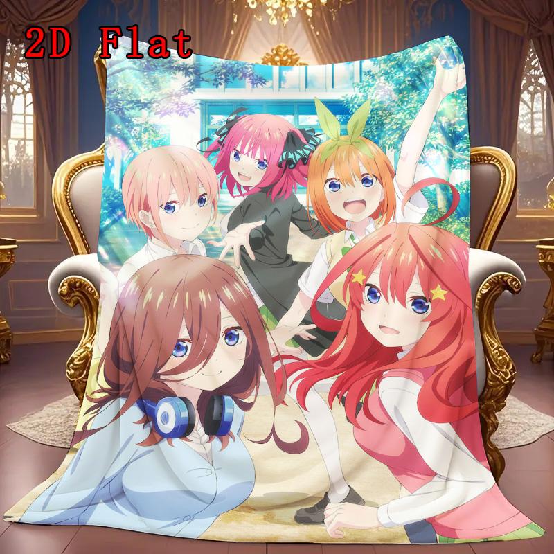 The Quintessential Quintuplets 2D Flat Pattern Flannel Blanket High quality All Seasons Warmth and Comfort Perfect for Christmas Gifts.DMT0925306