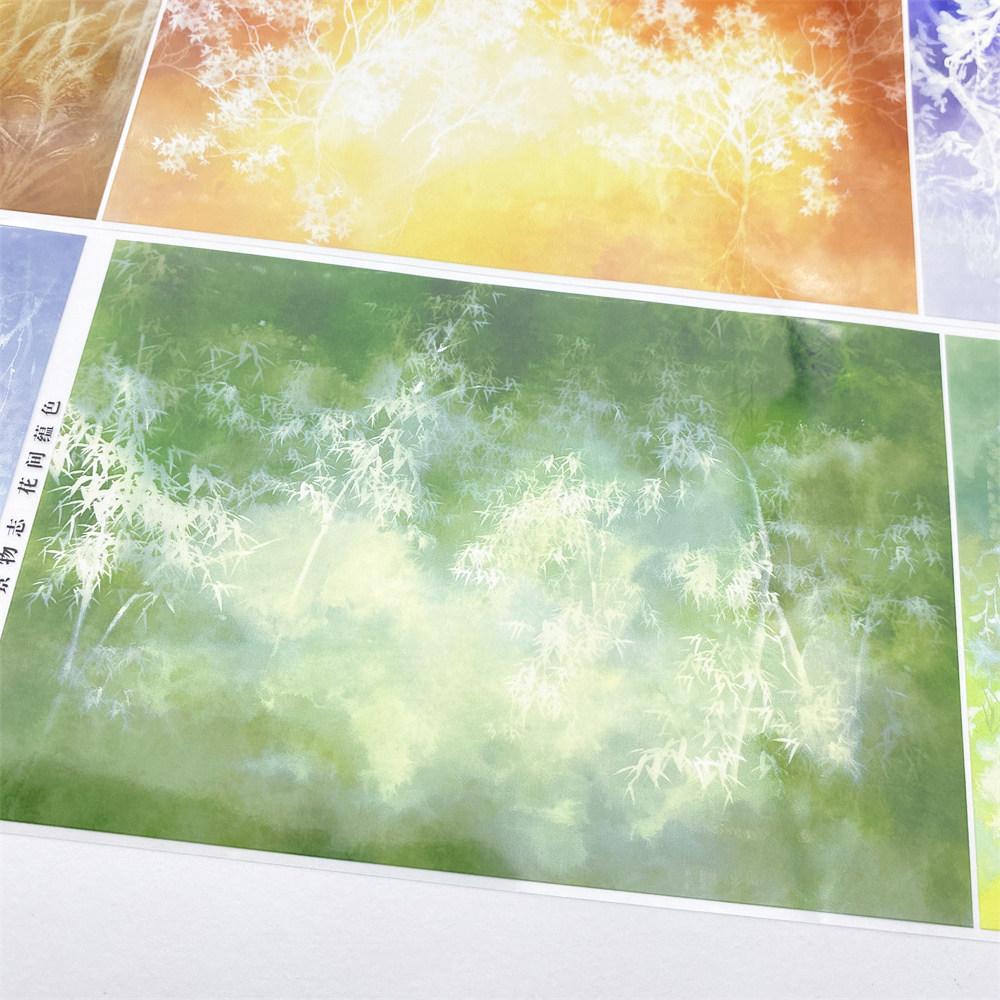 Washi Pet Tape Journal P48 Flower Note Color 9999 Water Ripple Big Back Landscape Ancient Chinese Scrapbooking Sticker Loop Samp