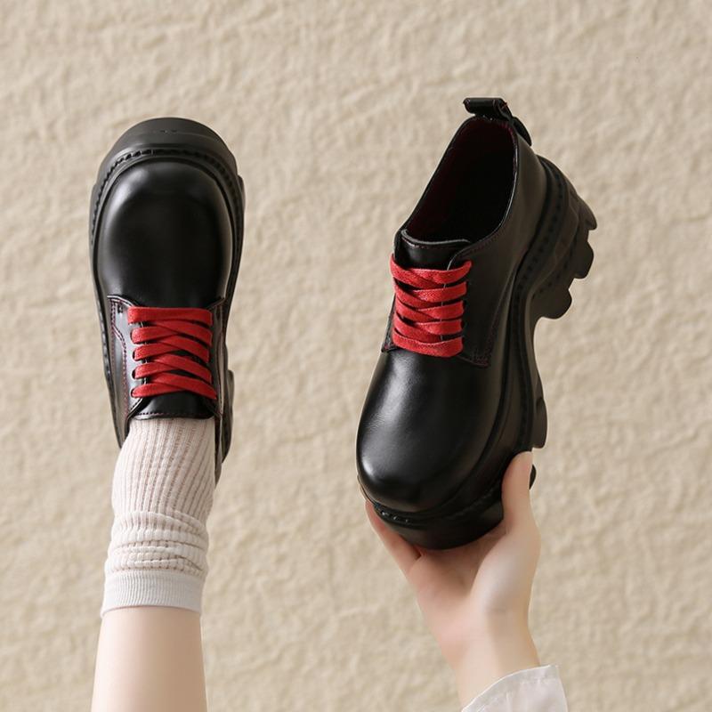 Fashion Thick Soles Women Oxford Shoes Spring and Autumn Plus Size Breathable Thin Shoes Comfortable Outdoor Casual High Heels