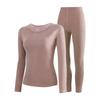 Men's & Women's Warm Velvet Underwear Set - Autumn/Winter, Cationic Brushed, Camel Hair