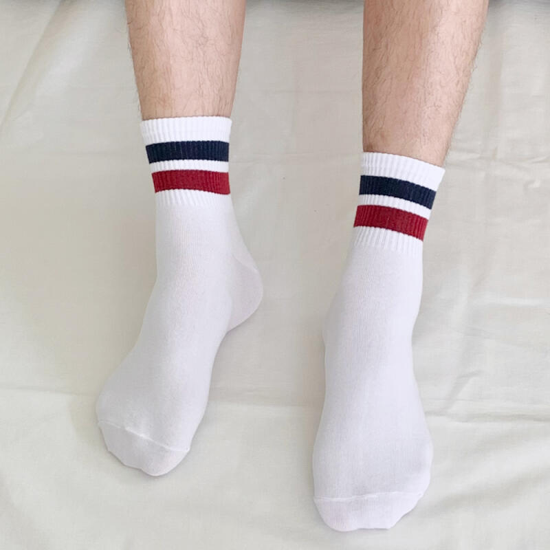 [Set of 10] Men's Two-Color Banded Kava Socks