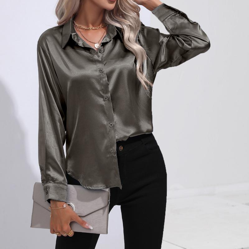 

Женские модные повседневные блузки и рубашки-поло с леопардовым принтом и длинными рукавами XXL серый