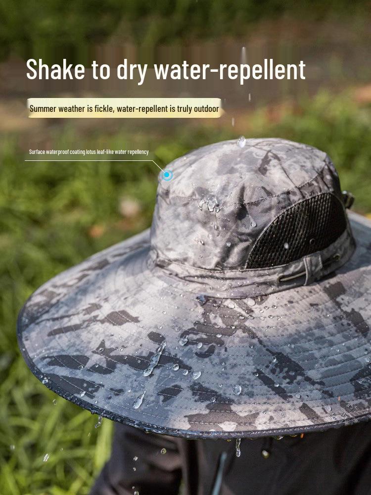 Men's Wide Brim UV Protection Sun Hat for Summer Outdoor Activities