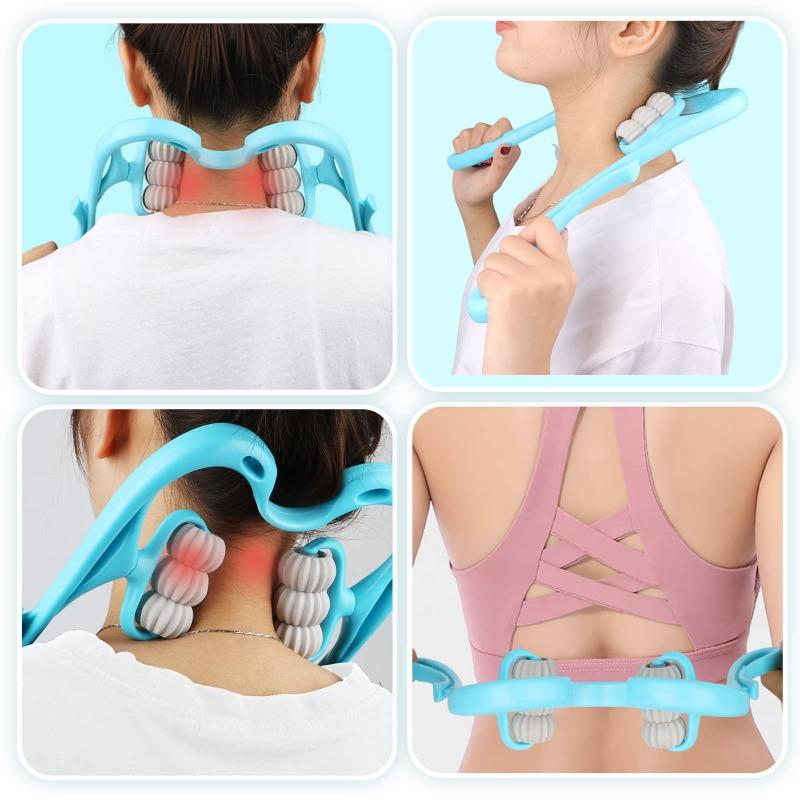 Multi-functional Manual Six-wheel Neck Massager, Massage and Soothing Roller Massage Tool