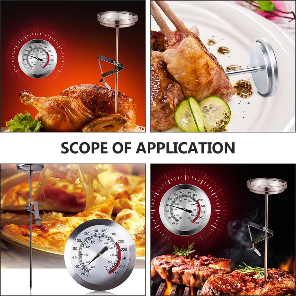 Candy/Deep Fry Thermometer with Instant Read & Pot Clip Stainless Steel Stem Meat Cooking Thermometer Best for Turkey/BBQ/Grill