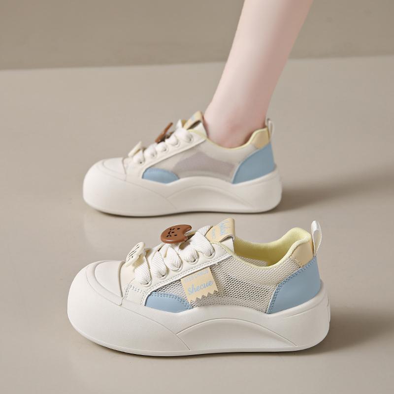 CRLAYDK Designer Women's Mesh Low Top Walking Sneakers Skateboard Platform Fashion Casual Ladies Shoes Cute Comfortable Tennis