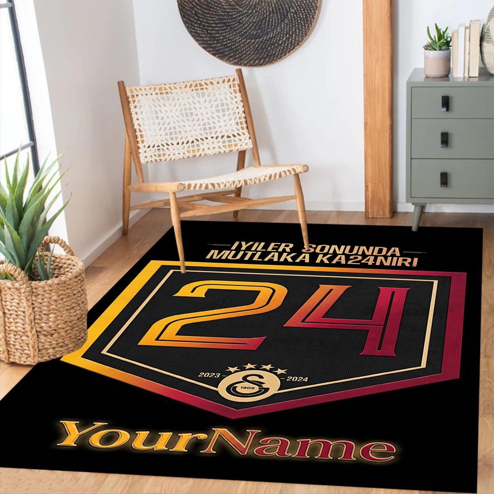 Galatasaray 293 Customized Name Area Rug Design for Dormitory Playrooms Hallway Kitchen Antislip Carpet Decorate Offices Birthday/Christmas Gift