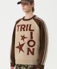 TRILLION Washable Raglan Hairy Graphic Track Knit_Beige