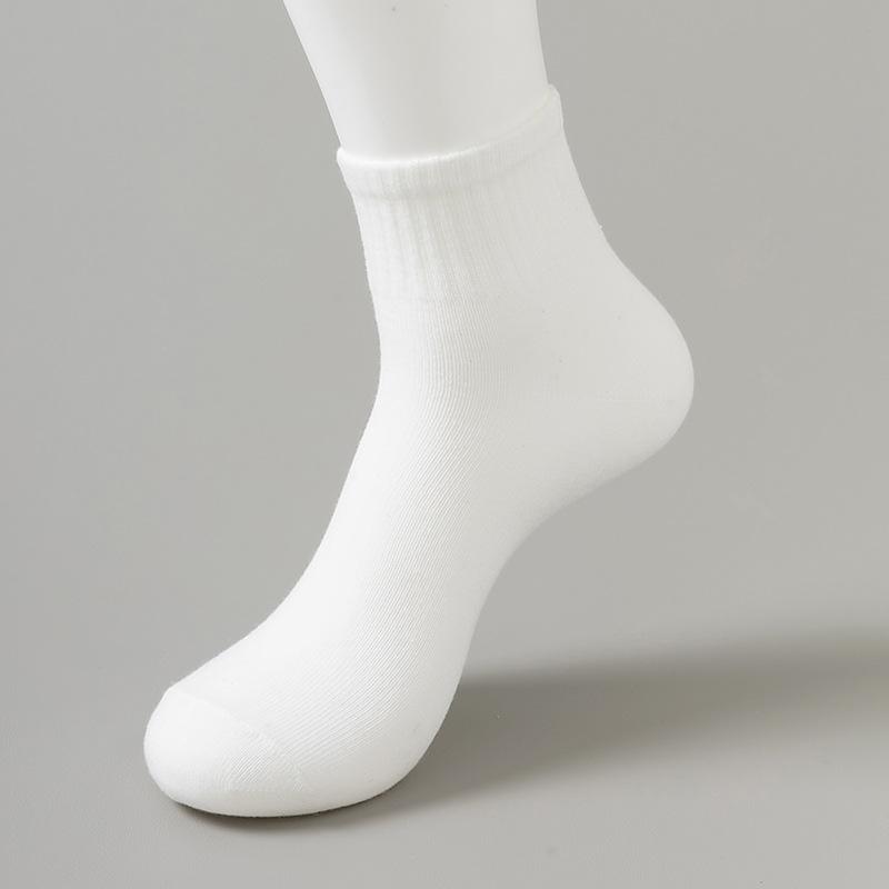 Men's Spring and Autumn Pure Color Leisure Tube Cotton Socks