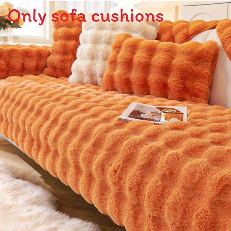 Warm Sofa Plush Cover Non Slip Cushion Covers Winter Quick Heat Furniture Decor