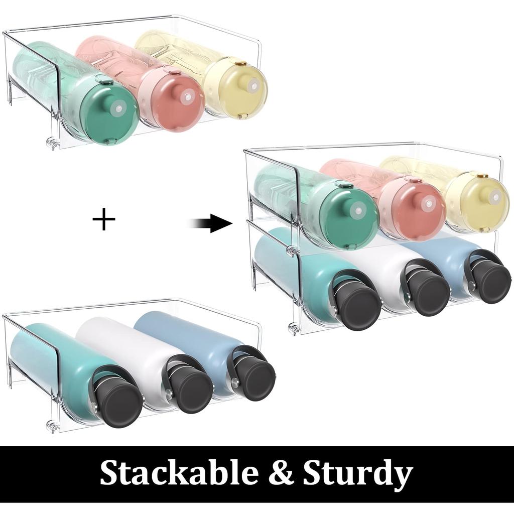 Puricon Water Bottle Storage, Set of 2, Jug Bottle Stands, Holds 6 Water Bottles, Stackable, Kitchen & Breakroom Supplies