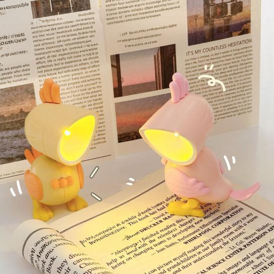 Small Cute Bird Table Lamp Cartoon Parrot Shaped Night Light Magnetic Adjustable LED Bedside Lamp for Bedroom Kids Room