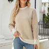 Women's  And Winter Splicing Knit Sweater Round Neck Long Sleeve Striped Sweater