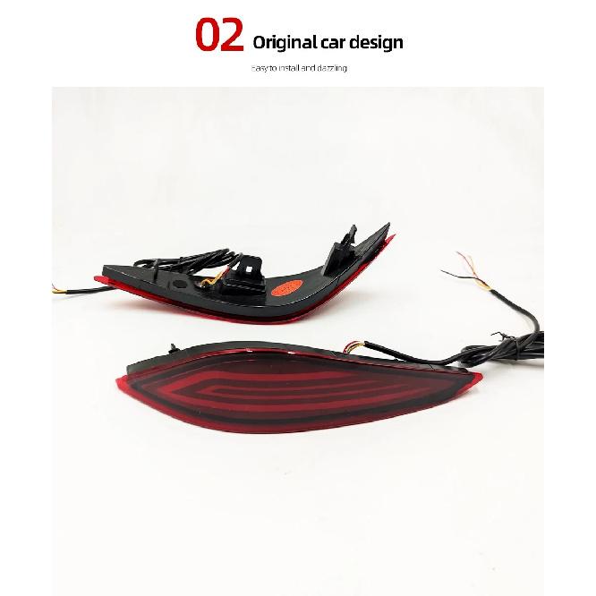 2PCS Auto LED Reflector For Toyota Rush 2018 2019 2020 Rear Fog Lamp Brake Light Rear Bumper Turn Signal Lamp