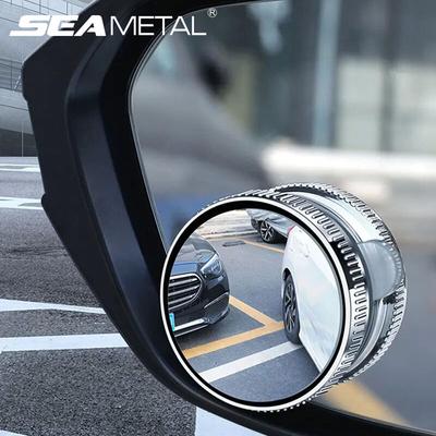 SEAMETAL 2Pcs Car Rear View Mirror 6CM Wide Angle Rearview Blind Spot Mirror Suction Cup HD Convex Mirror for Parking Safe Interior Mirrors6