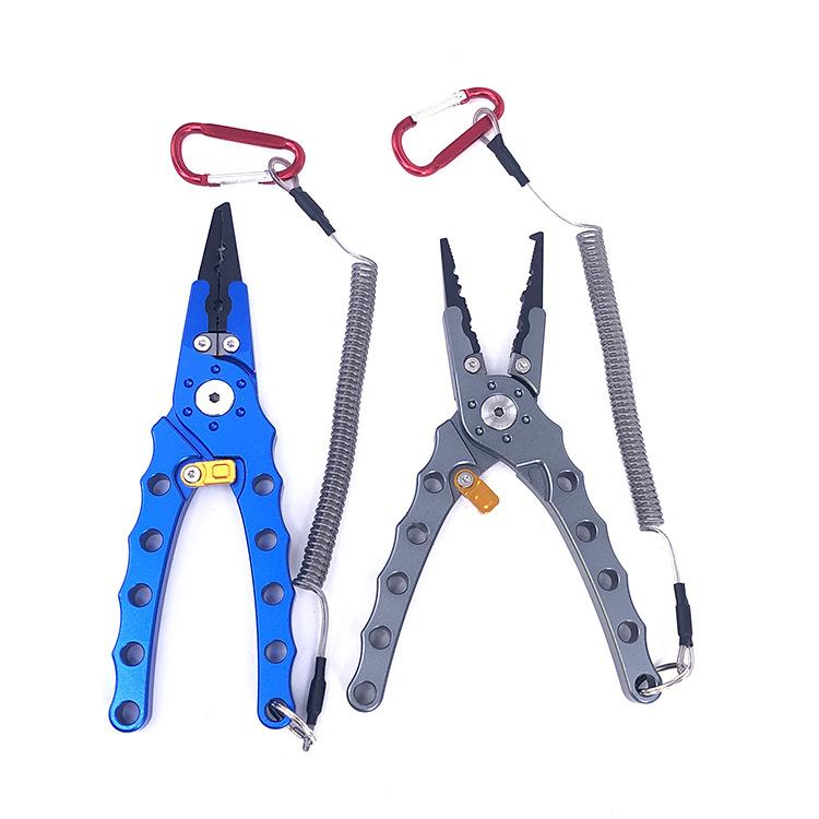 Aluminum Alloy Lure Pliers Controller Upper Ring Open Loop Cut Wire Clamp with Lock Fishing Clamp Fishing Tool