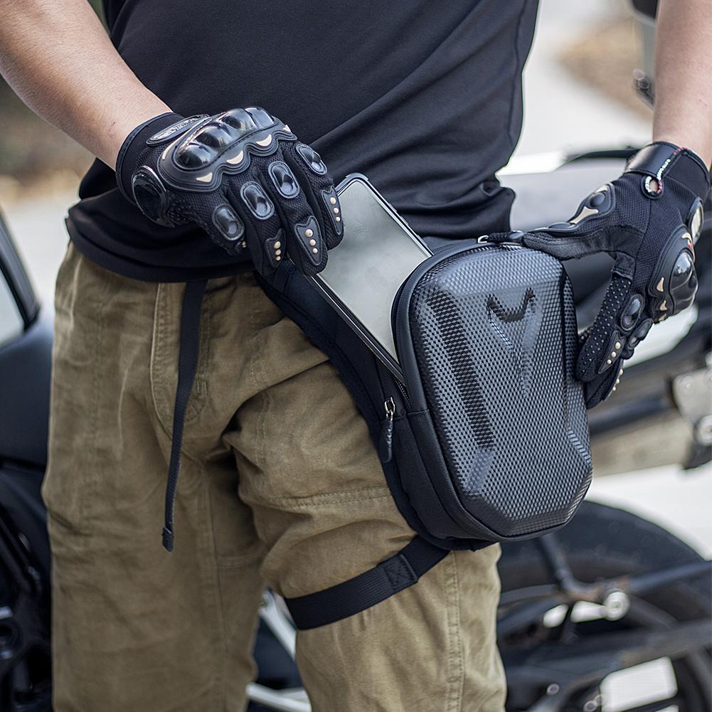 Motorcycle Leg Side Bag EVA Hard Shell Outdoor Casual Waist Bags Motorbike Mobile Phone Purse Hip Bum Pack