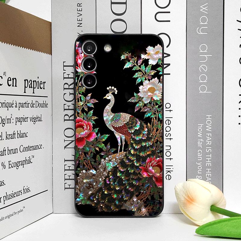 Chinese Style Cartoon Animal Marble Texture Phone Case for Samsung Galaxy S26 S25 S24+ S23 Ultra S22 Plus S20 S21 FE Soft Cover