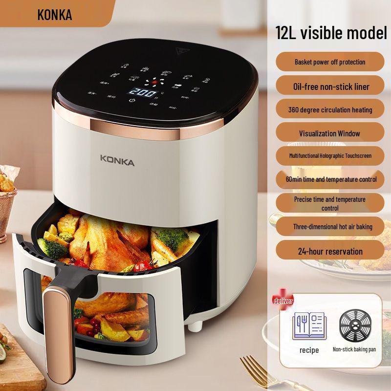 Smart Multifunctional Air Fryer Oven with Touch Screen - Oil-Free, Large Capacity